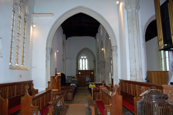 The chancel and nave looking west August 2010
